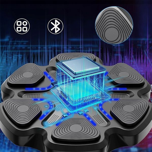 Музична боксерська мішень 38см з Bluetooth + рукавички / Настінний боксерський тренажер з підсвічуванням 234585314 фото