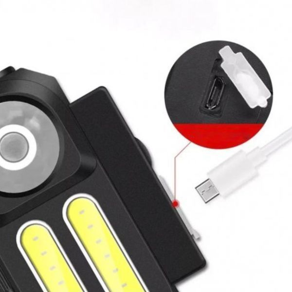 Велосипедний ліхтар BL-611-1LM+2COB, з USB та акумулятором 18650 / Ліхтар для велосипеда / Велофара на кермо 234570333 фото