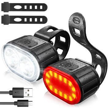 Велосипедный фонарь (передний+задний), 4 режима, с USB, ZH-078 / Аккумуляторный велофонарь / Фары на велосипед 234571805 фото