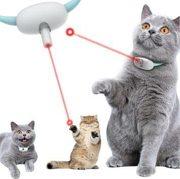 Розумний лазерний нашийник для котів, з USB, Бірюзовий / Нашийник з лазером для котів / Інтерактивна іграшка смарт нашийник 234576878 фото