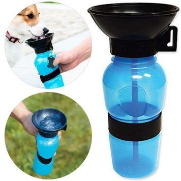 Дорожня поїлка для собак 500 мл, Синій, PET BOTTLE / Портативна пляшка поїлка для собак в дорогу 234563496 фото