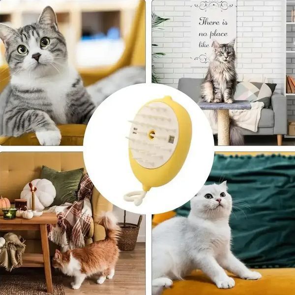 Парова щітка для шерсті з ліхтариком, від USB, Pet comb / Щітка для кота / Гребінець для кота 234573806 фото