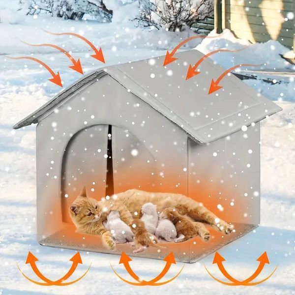 Уличная будка для котов и собак 42х42см / Утепленный домик для кошек / Термо дом для собак 234587401 фото