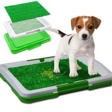 Туалет для собак трехярусный Puppy Potty Pad (46х33х6 см) / Лоток для домашних животных с имитацией травы 234564860 фото
