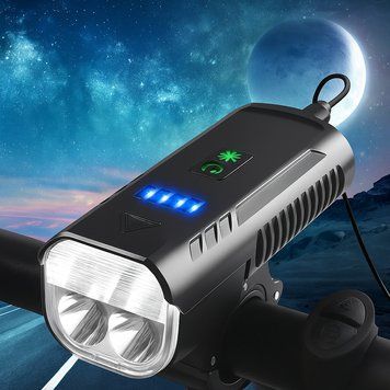 Велофара с сигналом FY-336/2000-4T6, от USB / Фара велосипедная / Акумуляторный фонарик на велосипед 234585311 фото