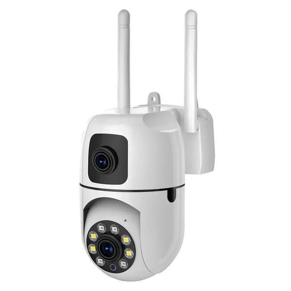 Вулична камера відеоспостереження WiFi, від мережі, Dual Lens E10 / Вайфай камера / Камера спостереження 234573636 фото