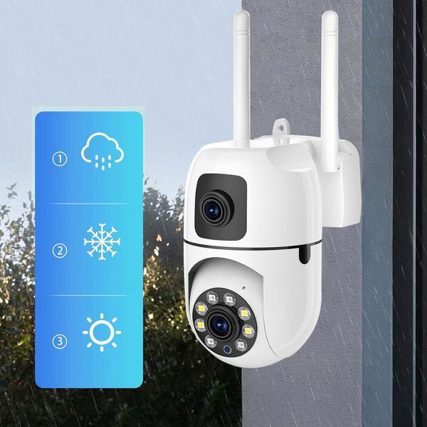Вулична камера відеоспостереження WiFi, від мережі, Dual Lens E10 / Вайфай камера / Камера спостереження 234573636 фото