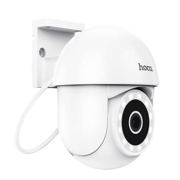 Уличная WiFi камера с влагозащитой, HOCO D2, Белый / Поворотная IP камера / Камера видеонаблюдения уличная 234581694 фото